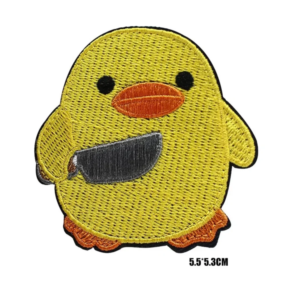 Parche táctico Velcro bordado pato amarillo pequeño para mochila - imagen 2