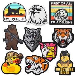 Parche táctico PVC luminoso 3D Tigre águila lobo gancho de goma