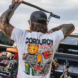 The Bear camiseta táctica hombre corduroy algodón estilo militar
