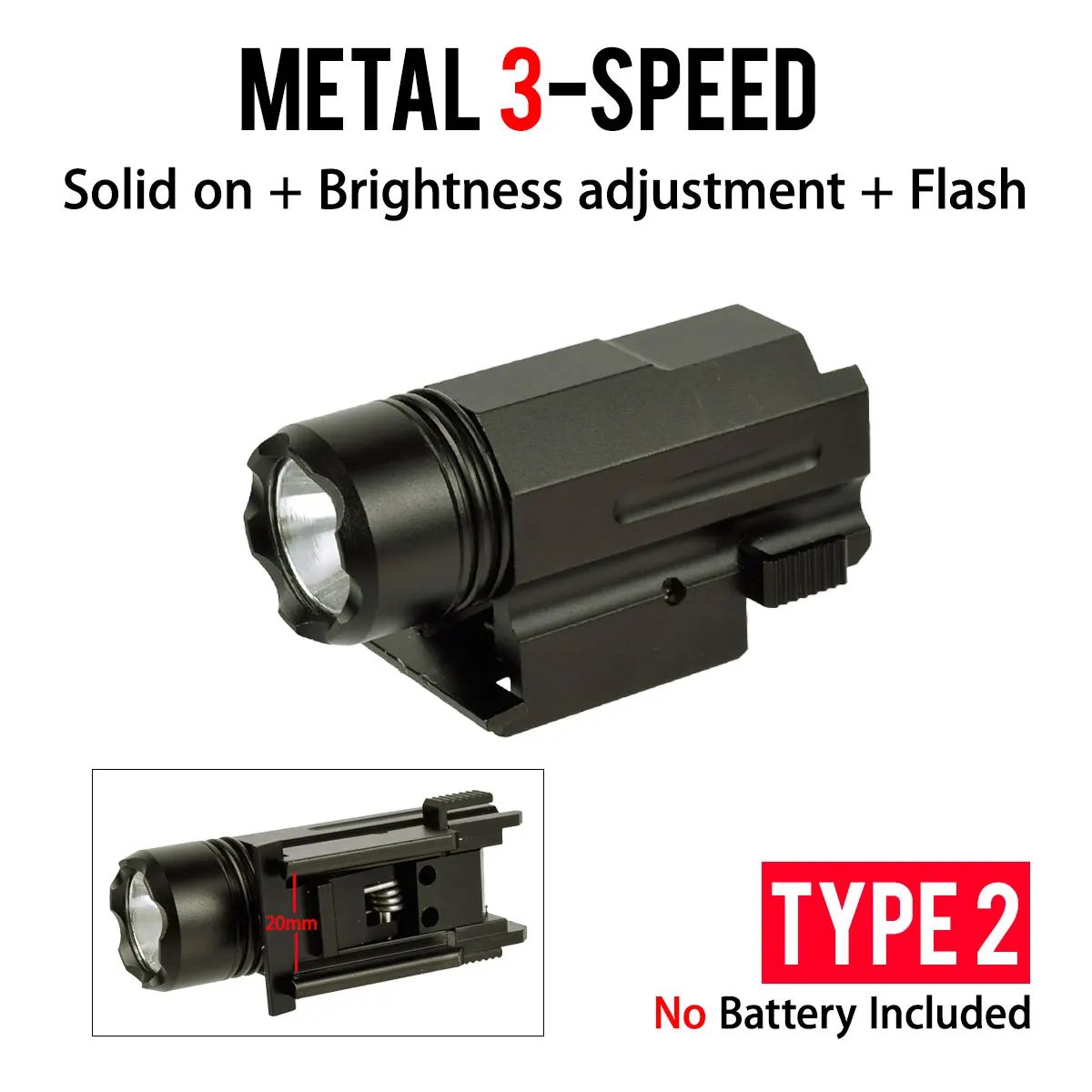 Linterna táctica LED para pistola con montaje QD Picatinny - imagen 5