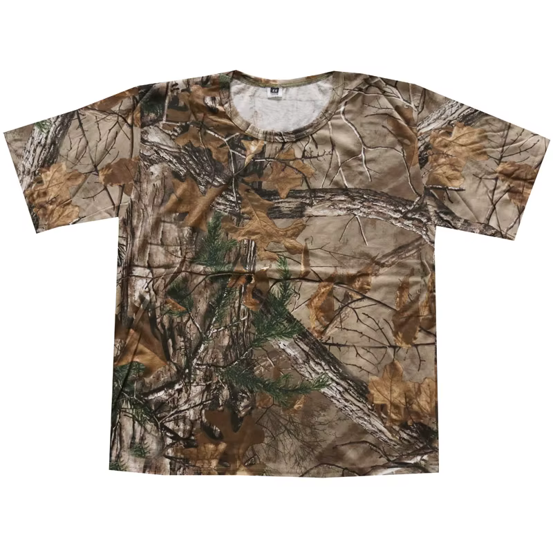 Camiseta camuflaje hojas muertas verano - detalle