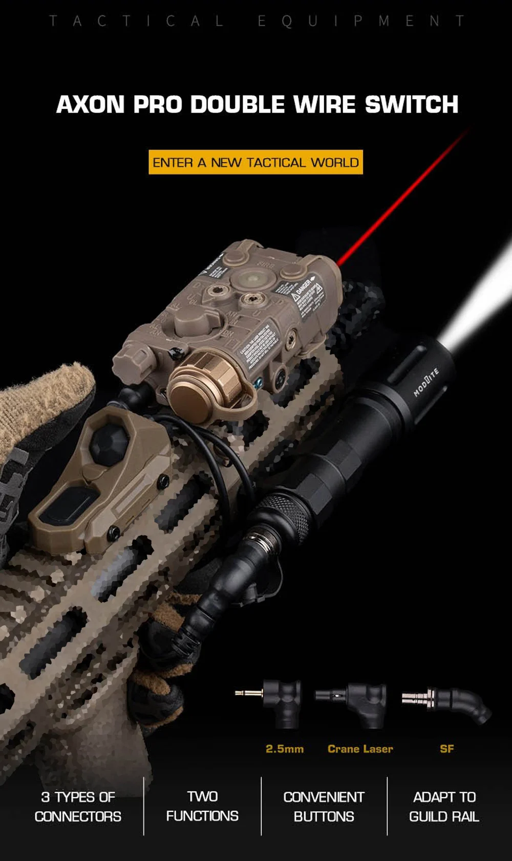 Vista del interruptor AXON remoto para AR15