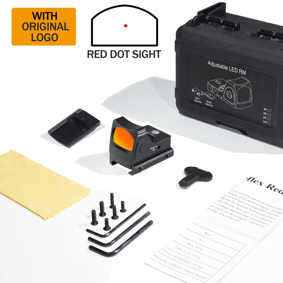 Mira táctica punto rojo para rifle con montaje Glock - imagen 4