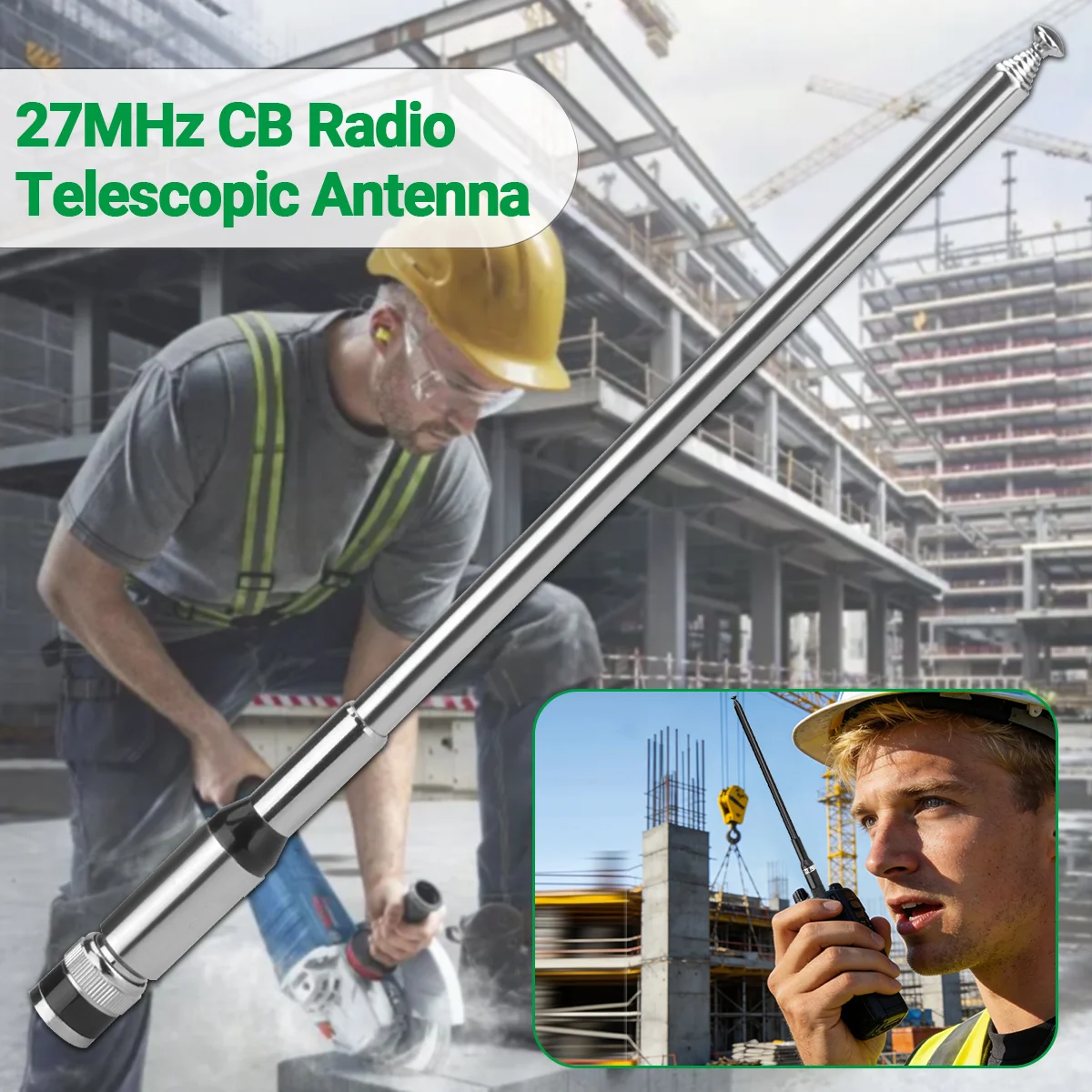 Antena telescópica ABBREE CB 27MHz SMA/BNC walkie talkie - imagen 5