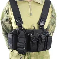 Chest rig táctico MOLLE Airsoft porta cargadores y radio