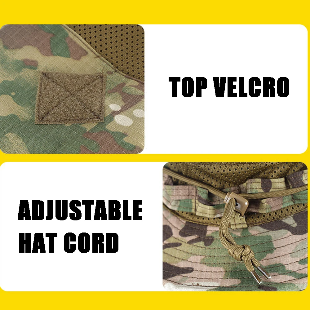 Sombrero táctico boonie de ala ancha con protección UV para exterior - imagen 4