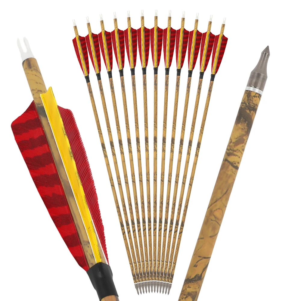 Flechas de carbono con plumas naturales y puntas removibles - imagen 3