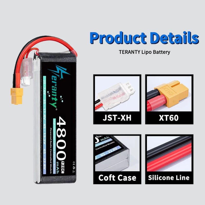 Batería Lipo TERANTY para RC FPV con conector XT60 XT90 - imagen 4