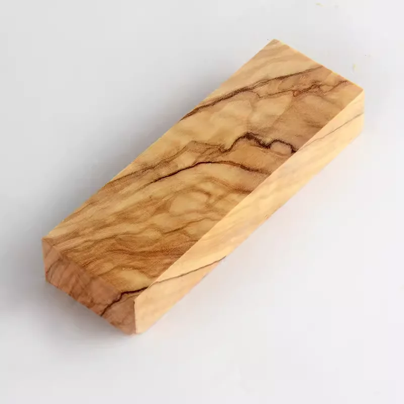 Taco de madera de olivo para mango de cuchillo artesanal - imagen 3