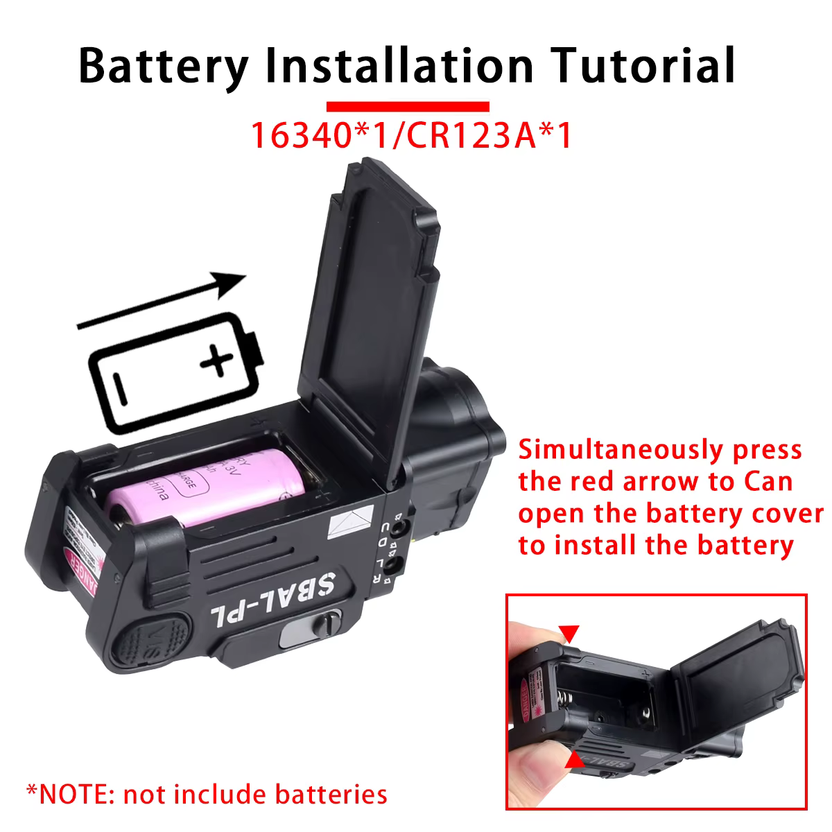 SBAL PL Linterna táctica con puntero láser rojo para exterior - imagen 5