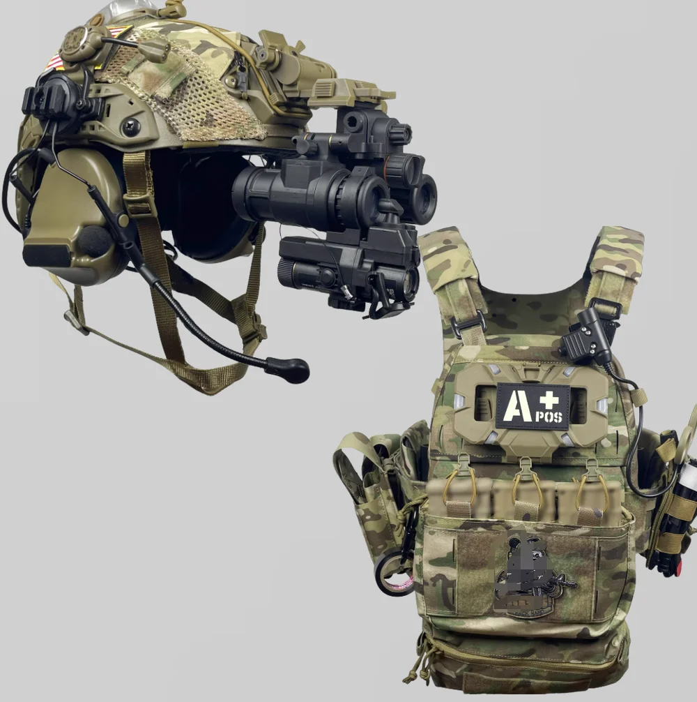 Chaleco táctico antibalas camuflaje con casco y equipo de entrenamiento - imagen 4