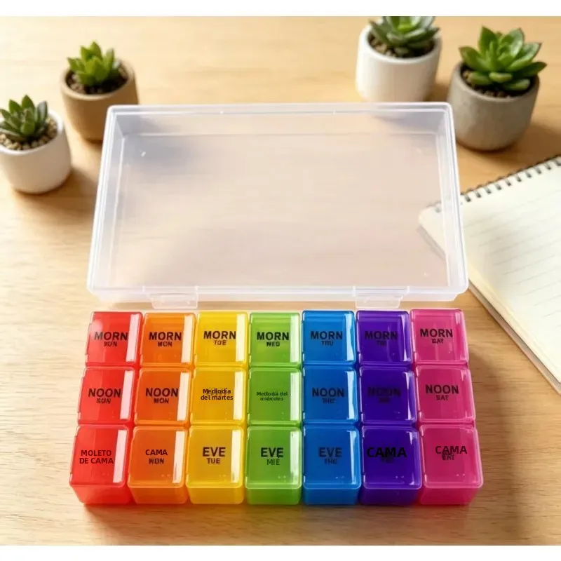 Pastillero organizador de pastillas de plástico PP con compartimentos - imagen 4