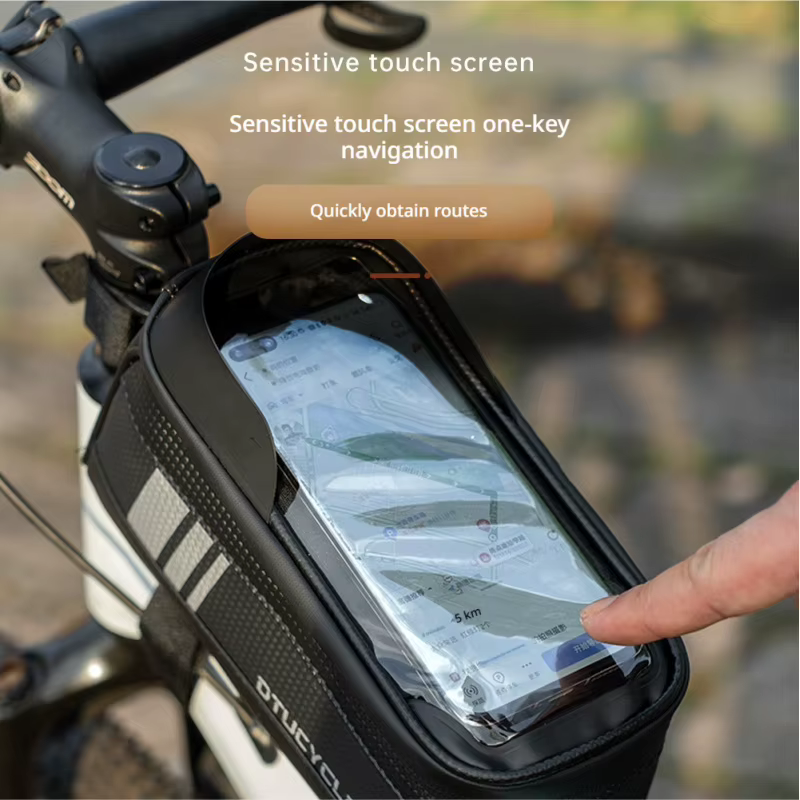 Alforja impermeable soporte móvil táctil para cuadro de bici - imagen 4