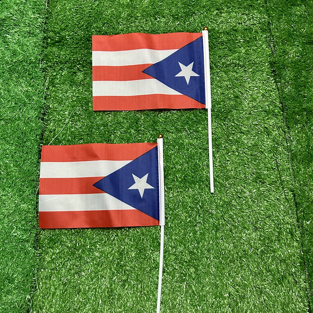 Bandera de Puerto Rico ondulante con poste – Decoración deportiva - imagen 4