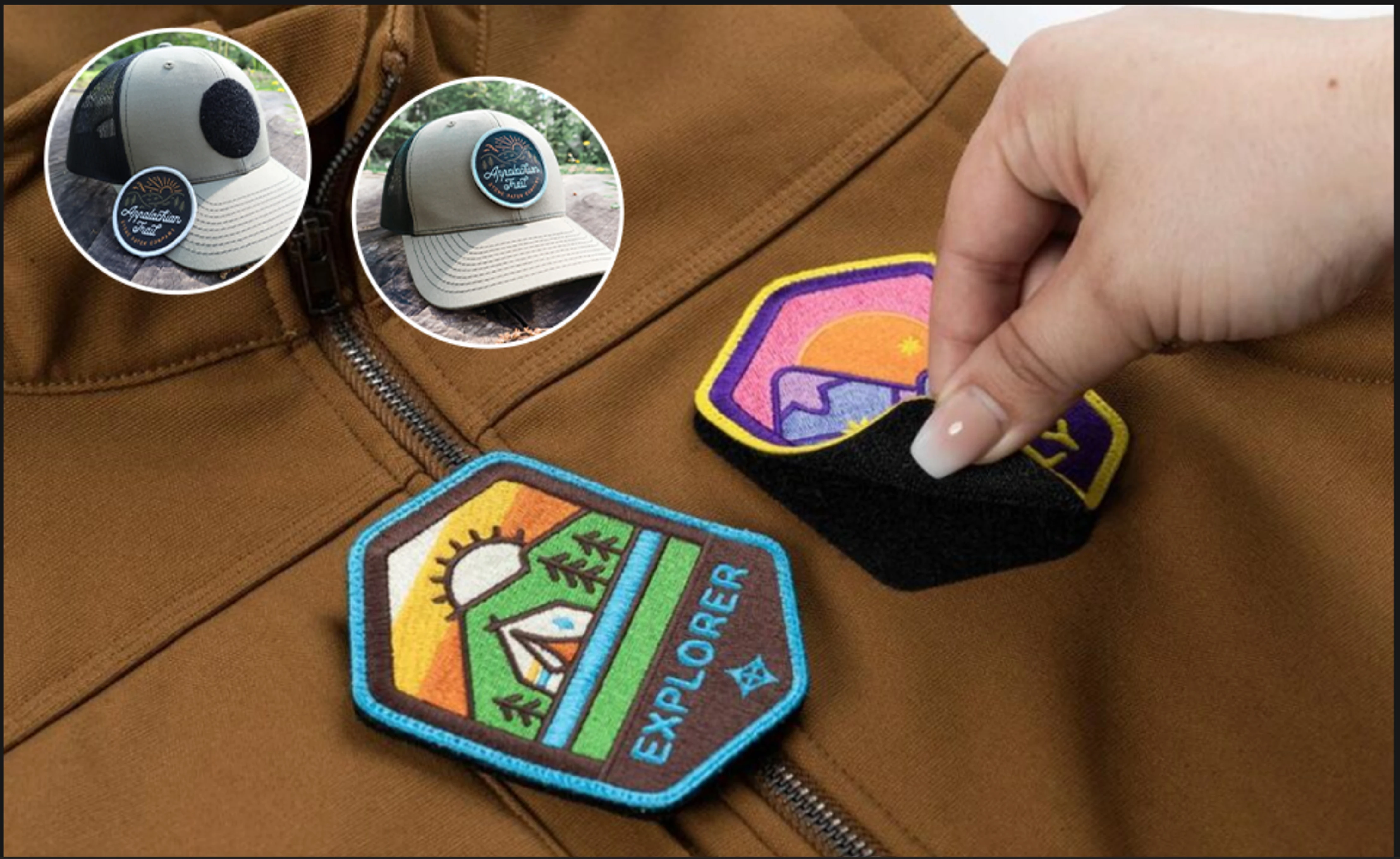 Parche bordado personalizado logo termoadhesivo con velcro para ropa - imagen 2