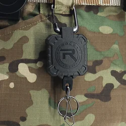 VULPO Cuerda seguridad – Llavero acero retráctil multiusos