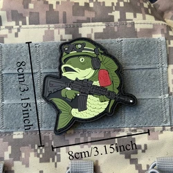 Insignia moral PVC pez con velcro táctico para uniforme
