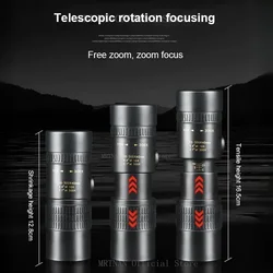 Monocular telescopio de caza con zoom HD, portátil largo alcance