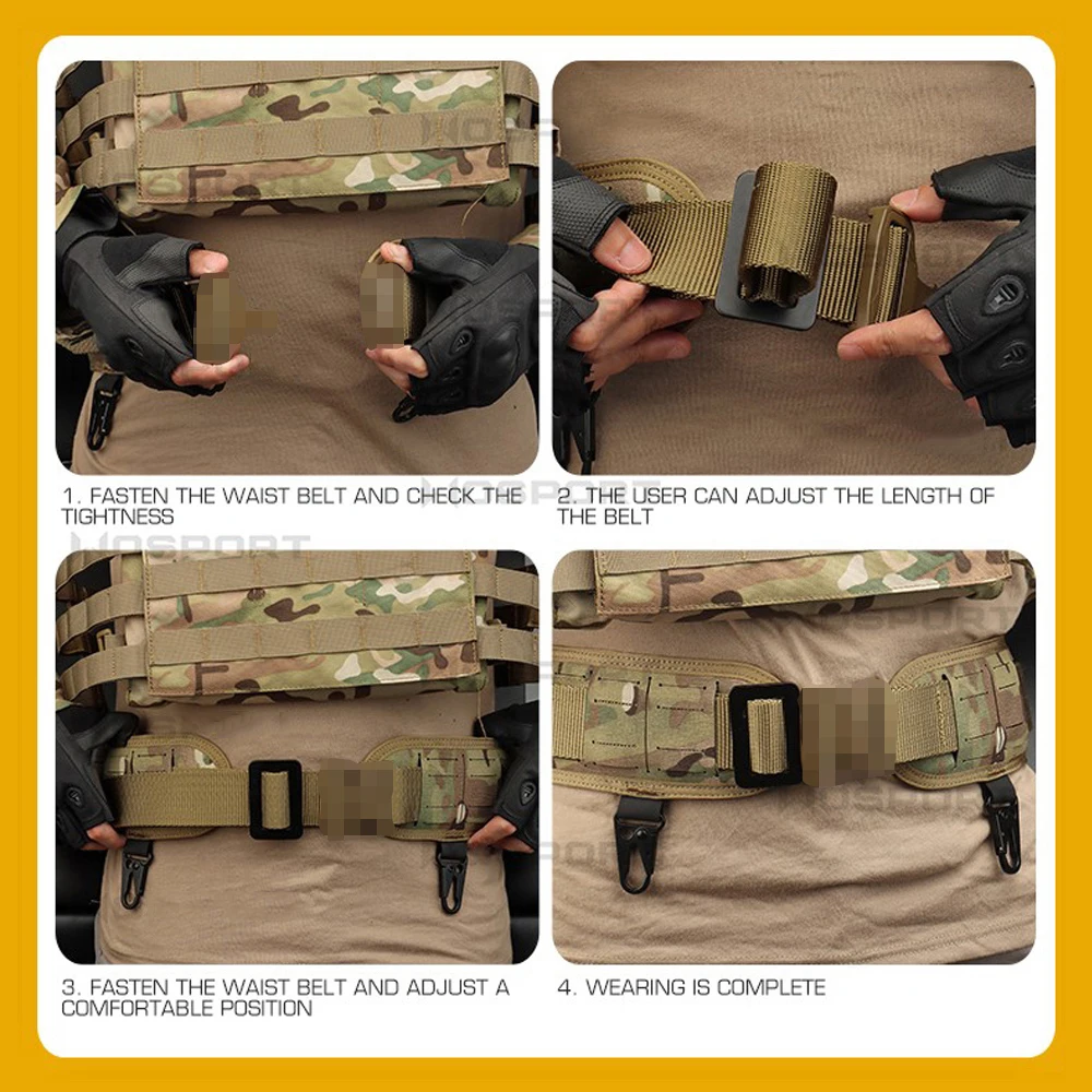 Cinturón táctico MOLLE acolchado de liberación rápida para hombre - imagen 3