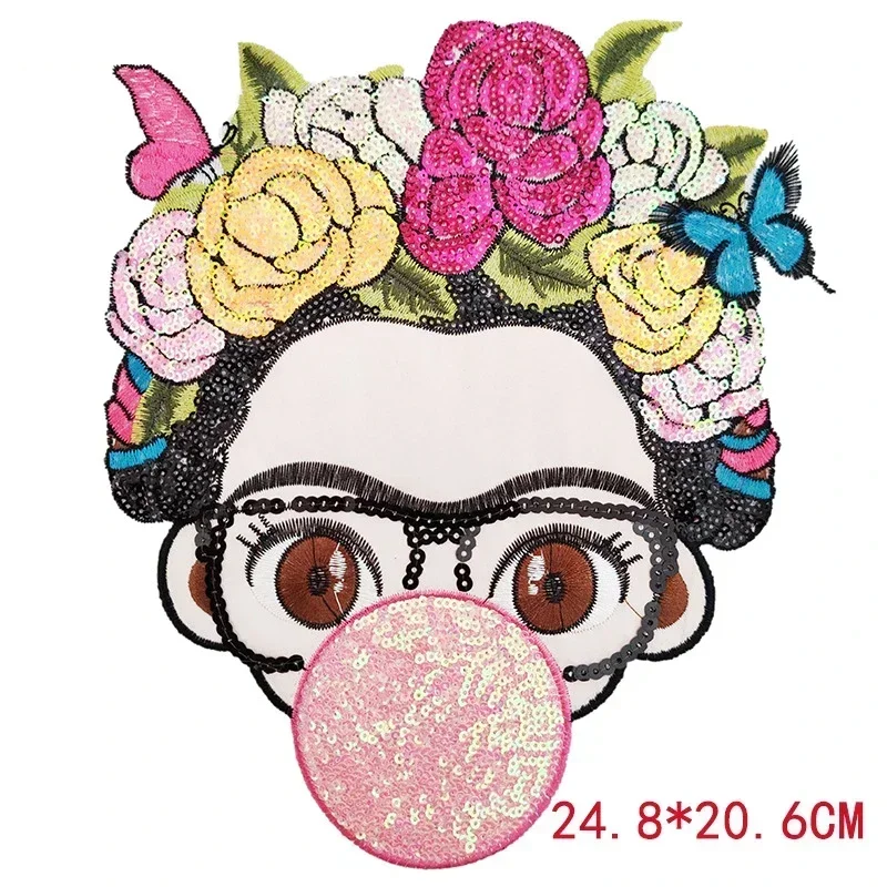 Parche bordado termoadhesivo flores mexicanas para ropa infantil - imagen 3