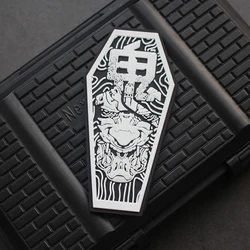 Parche PVC 3D fantasma táctico para ropa y mochila