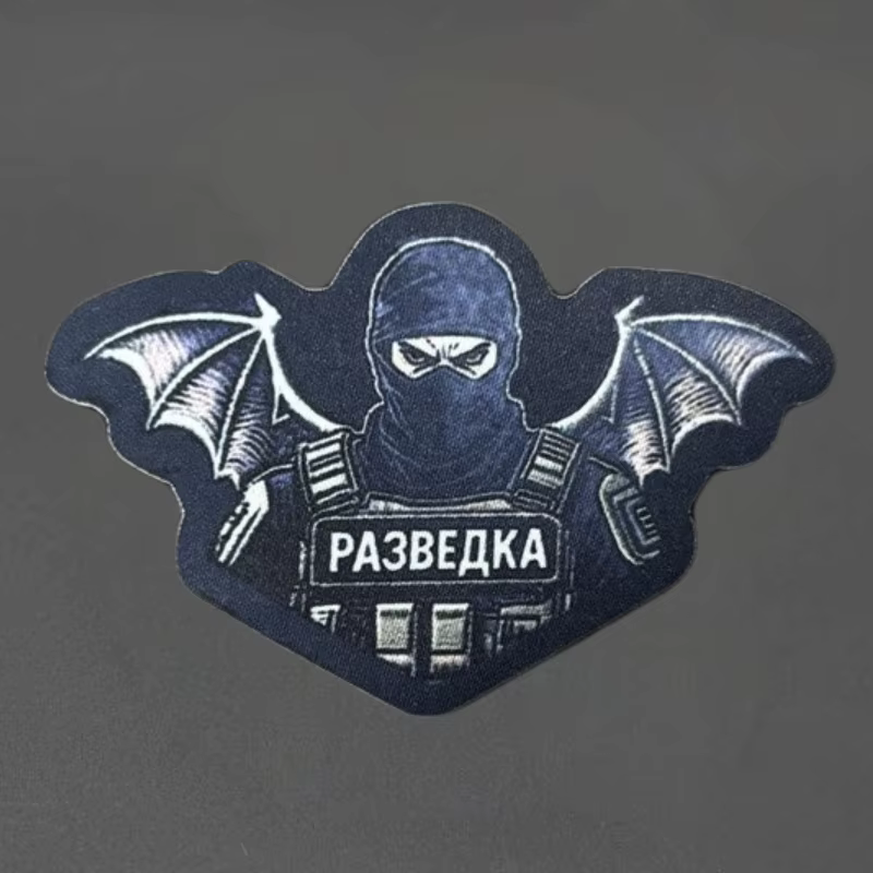 Parche de moral impreso soldado murciélago chevron con gancho y bucle - imagen 3