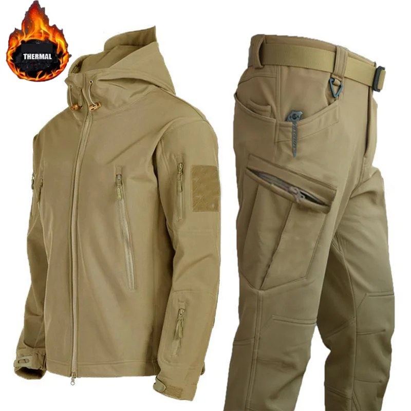Chaqueta softshell impermeable táctica – Capa polar exterior hombre