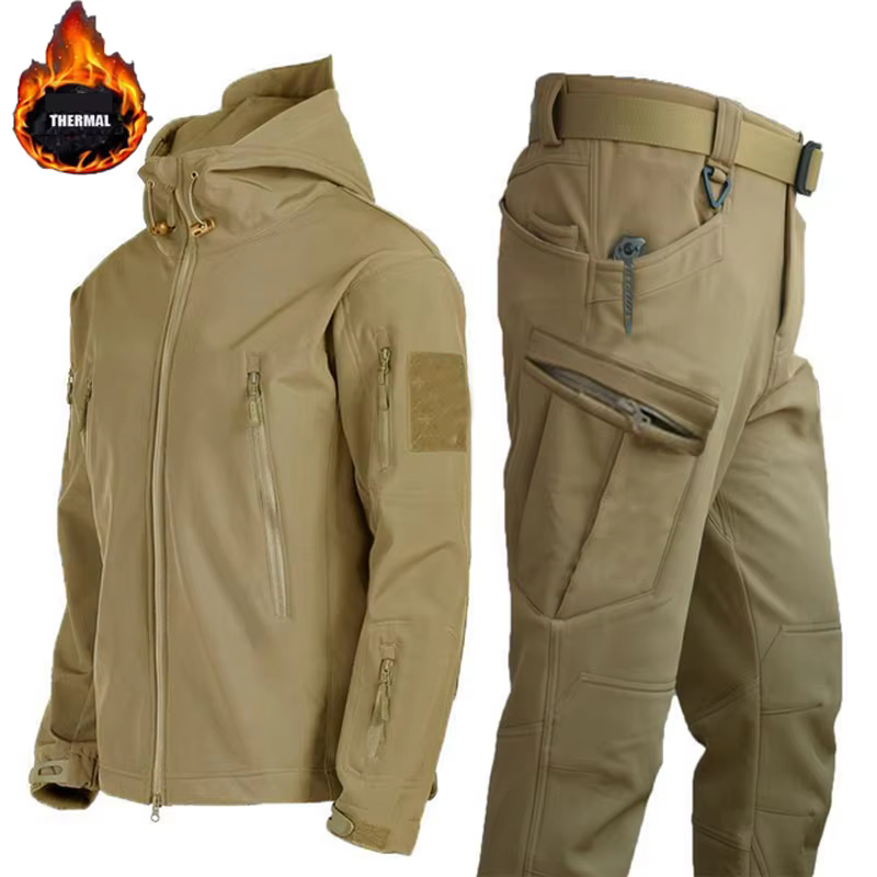 Chaqueta softshell impermeable táctica – Capa polar exterior hombre
