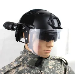 Protección facial táctica abatible transparente para casco FAST/MICH