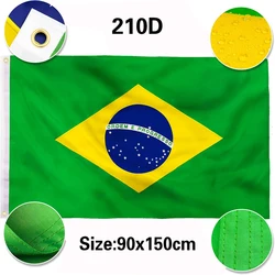 FLAGLINK Bandera bordada Brasil 90x150 cm – 210D resistencia militar táctica