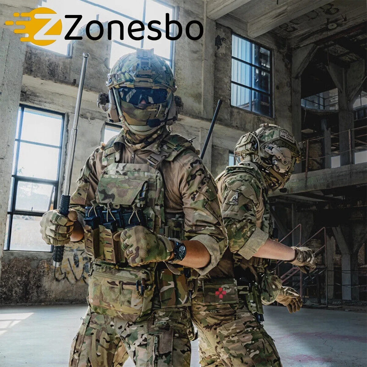 Chaleco táctico con bolsa de pecho y portaplacas MOLLE Airsoft - imagen 4