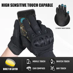 Guantes tácticos hombre con pantalla táctil y palma antideslizante exterior