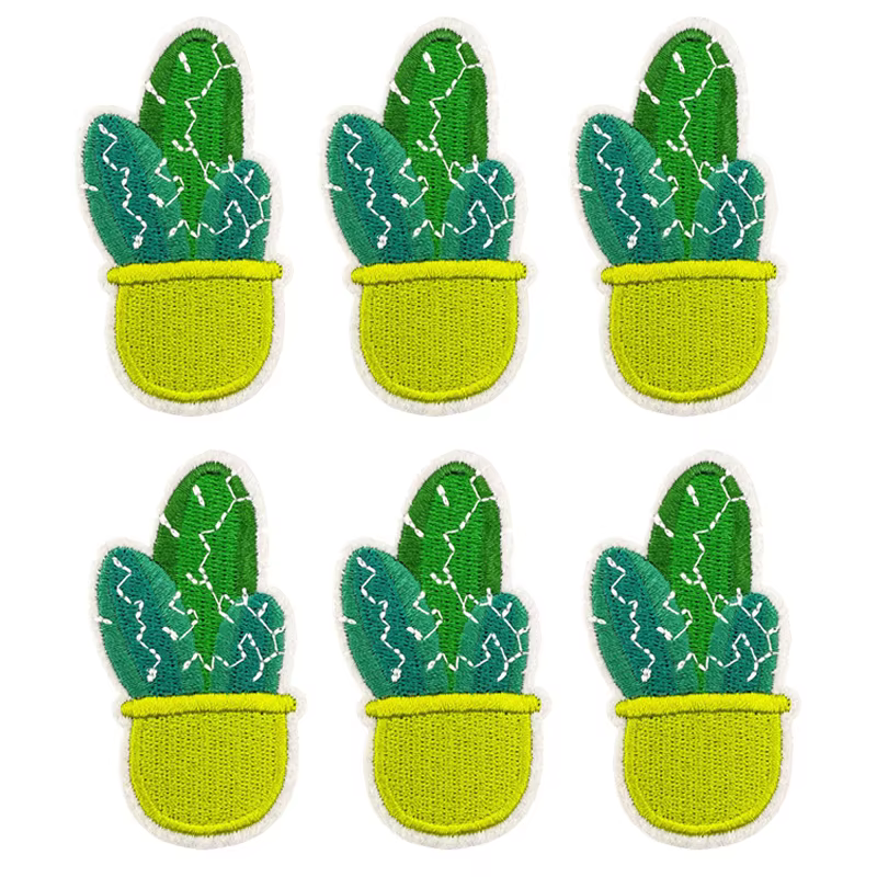 Parche termoadhesivo bordado cactus de dibujos animados para ropa - imagen 4