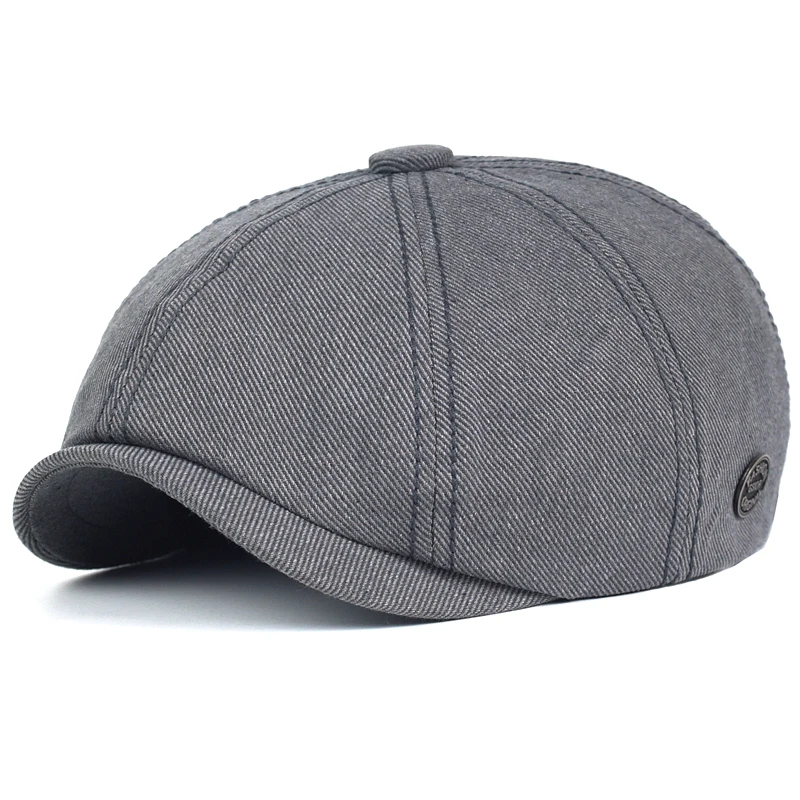 Gorra octogonal unisex de algodón liso estilo Gatsby - imagen 4