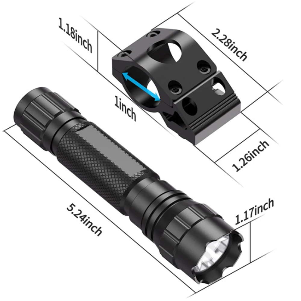 Linterna táctica recargable con riel Picatinny, impermeable - imagen 2