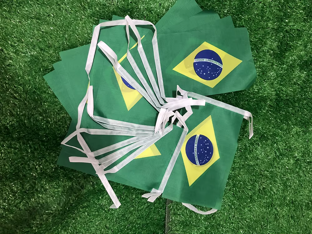 Sky Flag Banderín Exterior de Brasil – Poliéster Resistente - imagen 2