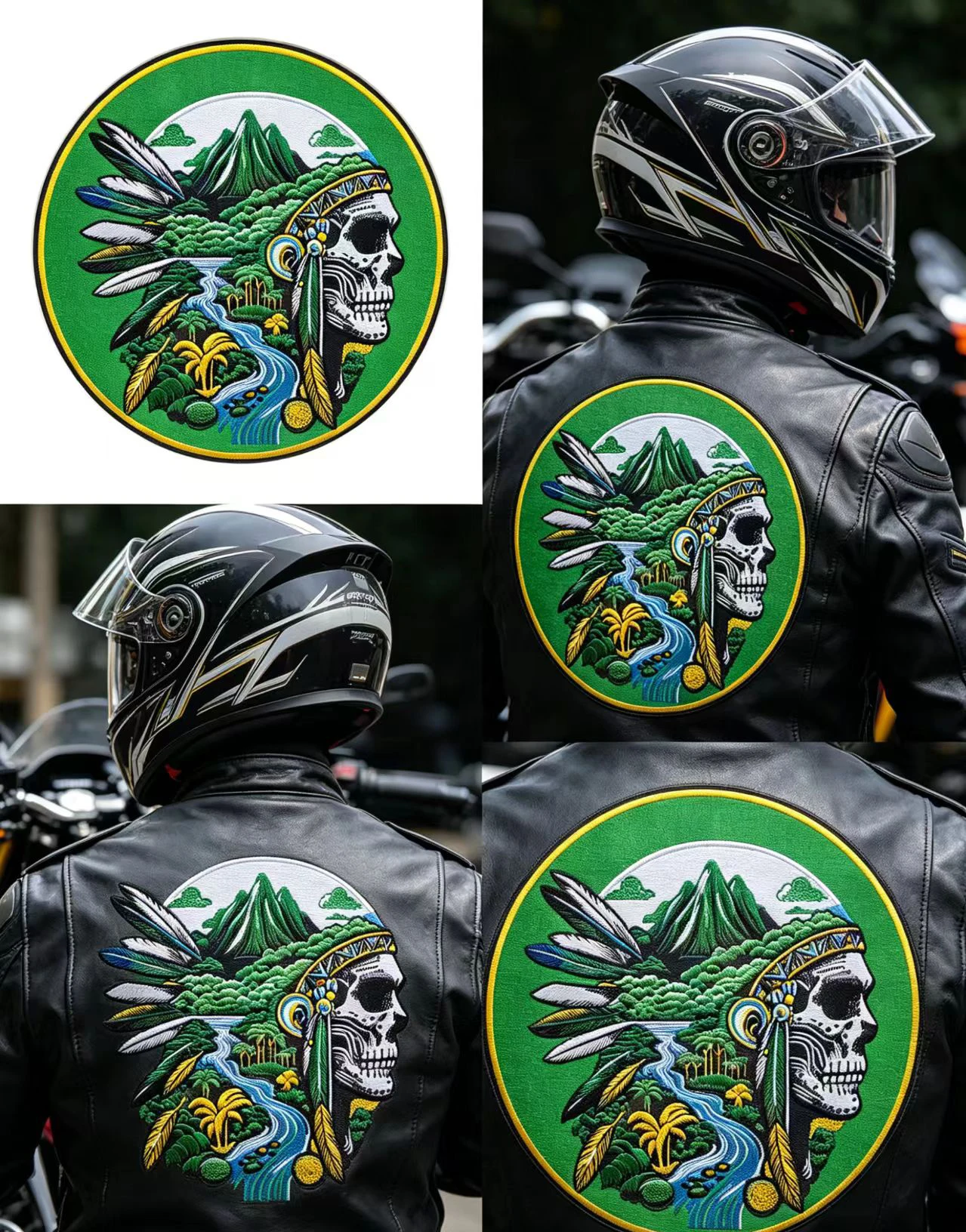 Diseño biker con calavera