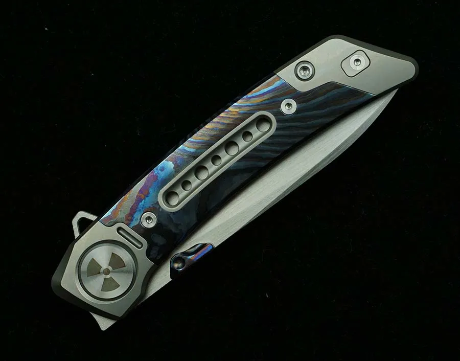 LEMIFSHE JR9610 cuchillo plegable M390 titanio para camping - imagen 3