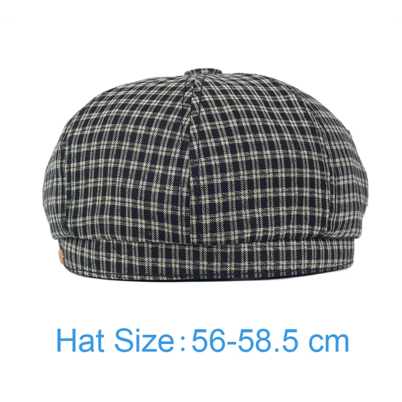 Gorra estilo Peaky a cuadros octogonal con visera - imagen 4