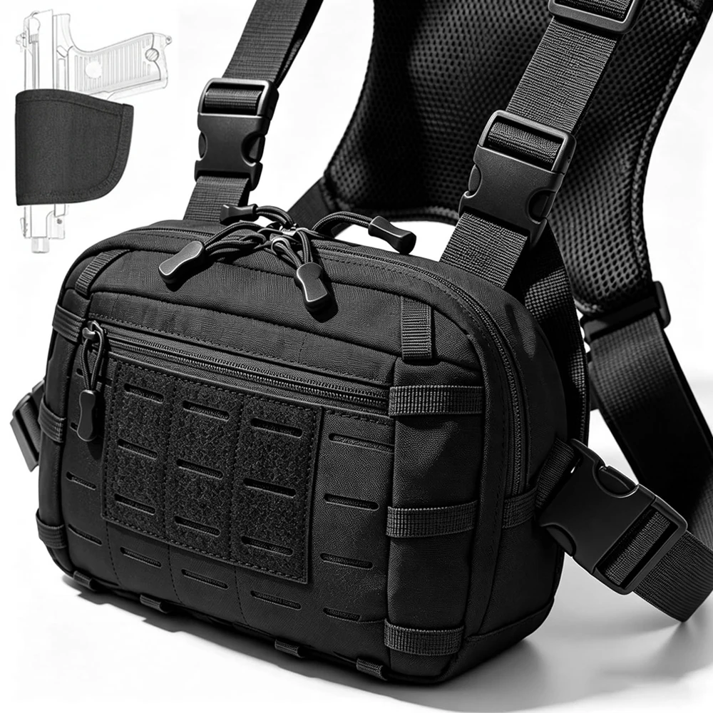 Bolsa portapistolas táctica – Chest rig EDC con funda de pistola - imagen 4