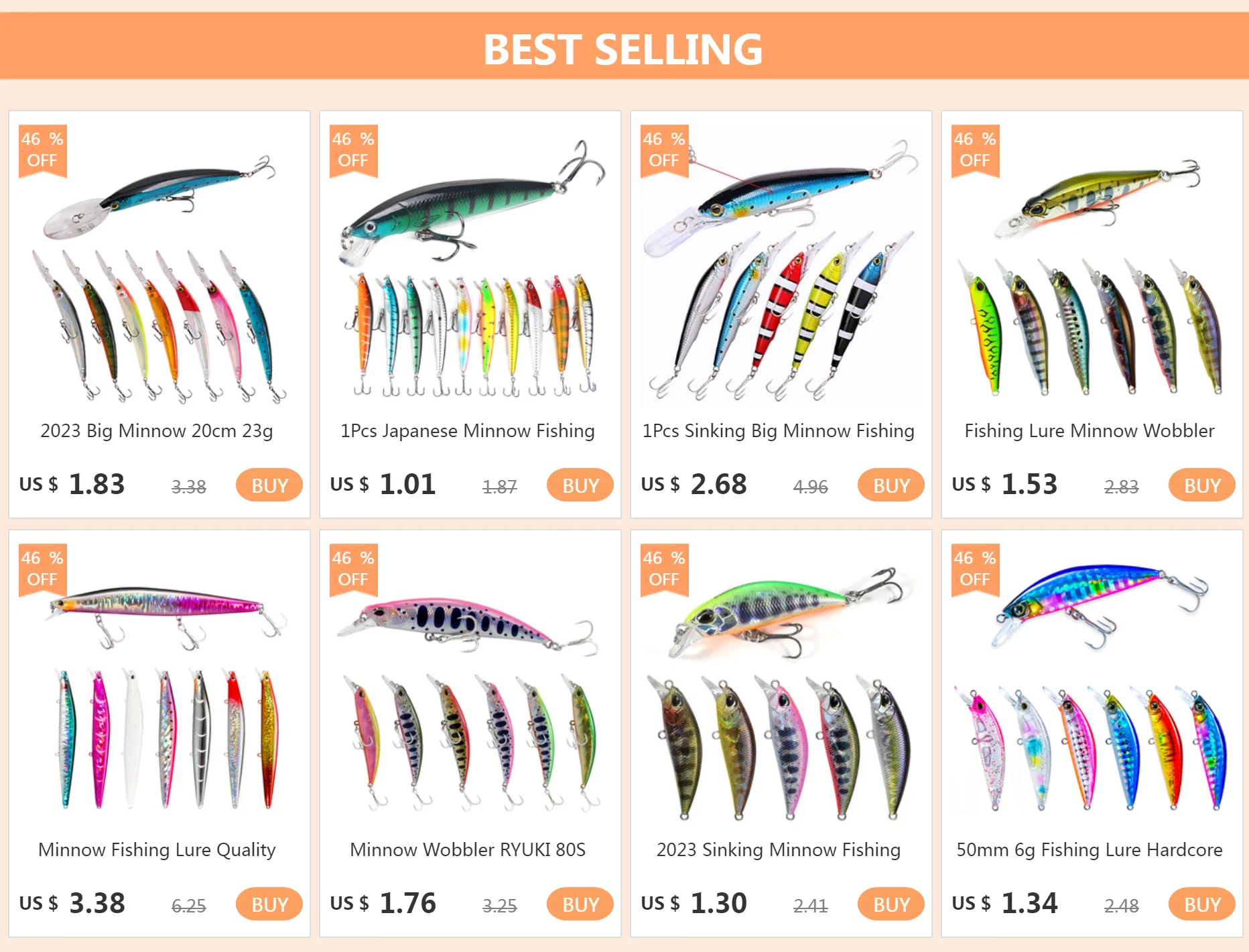 Señuelo Big Minnow en acción de natación