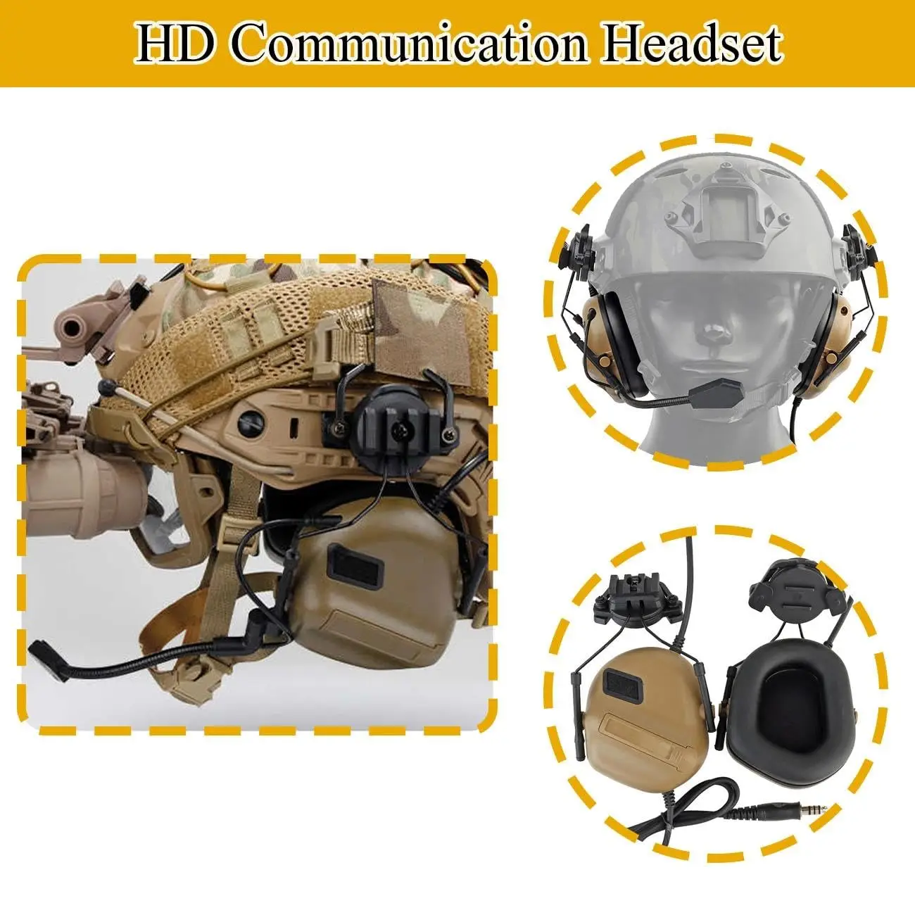 Casco táctico FAST airsoft con auriculares de comunicación y camuflaje - imagen 3