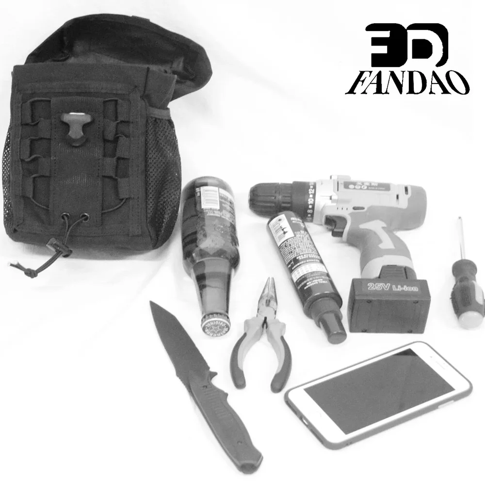 Bolsa táctica MOLLE admin EDC con cordón, soporte teléfono y botella - imagen 3