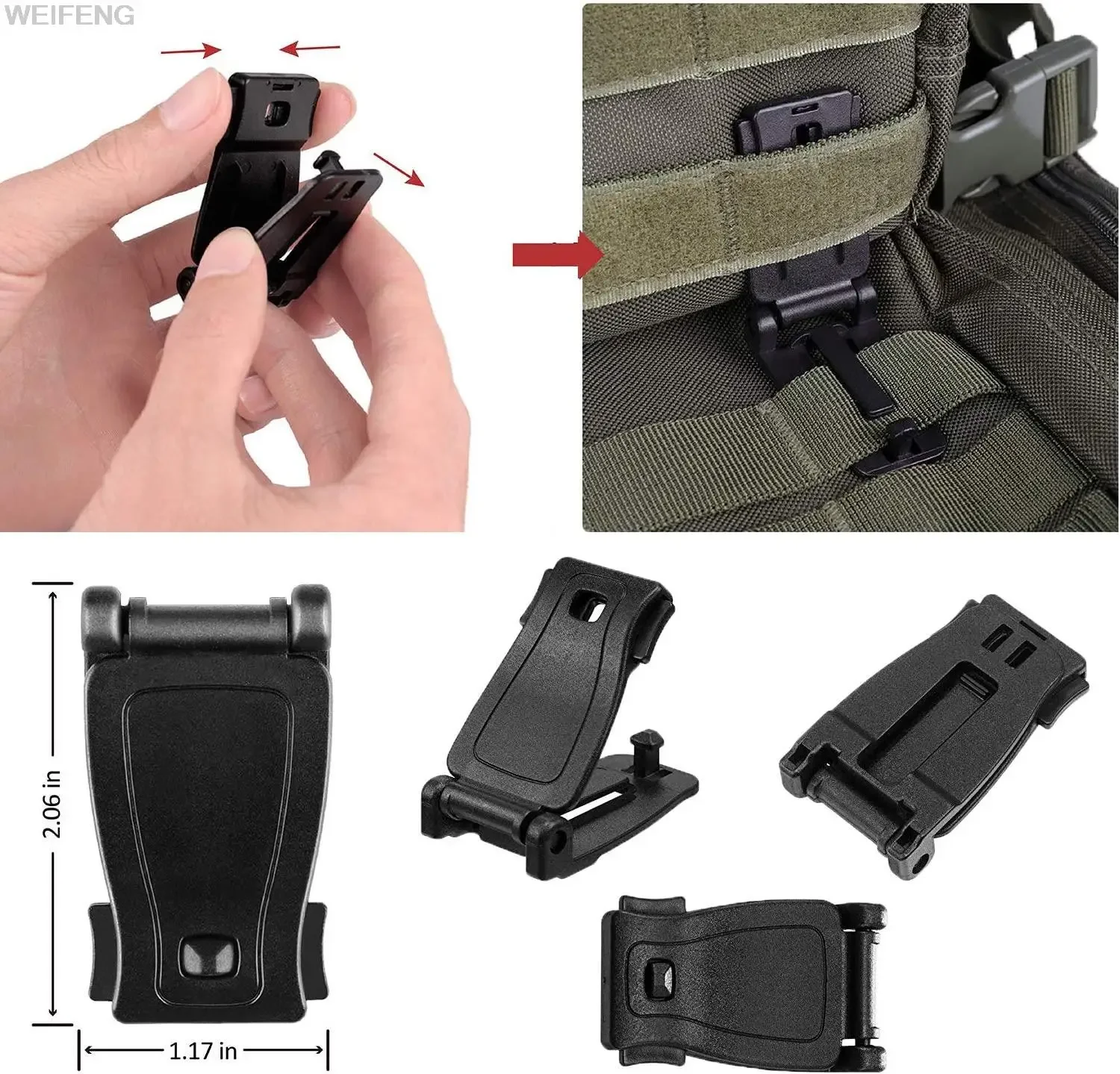 Accesorios MOLLE y anillas en D para montaje