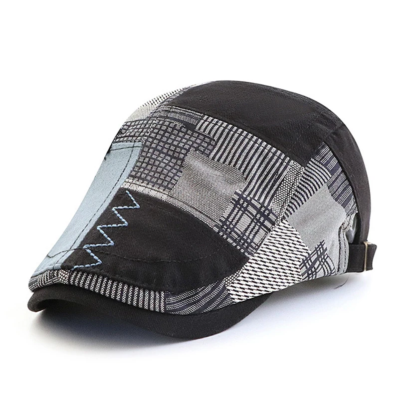Gorra retro estilo Gatsby con visera y espiga a cuadros - imagen 4