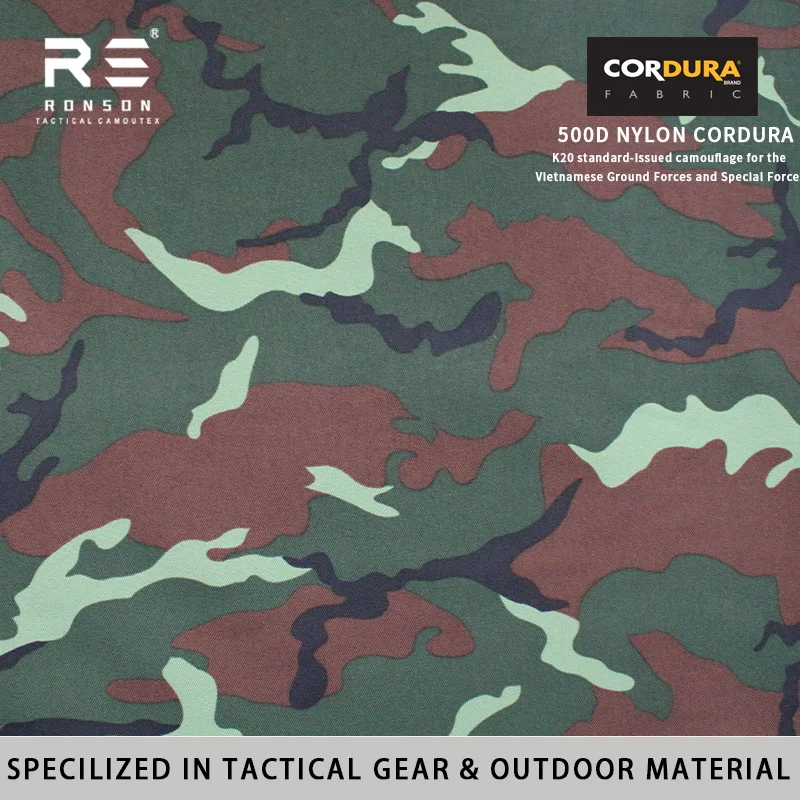 Camuflaje táctico K20: tela Cordura 500D recubierta PU Vietnam