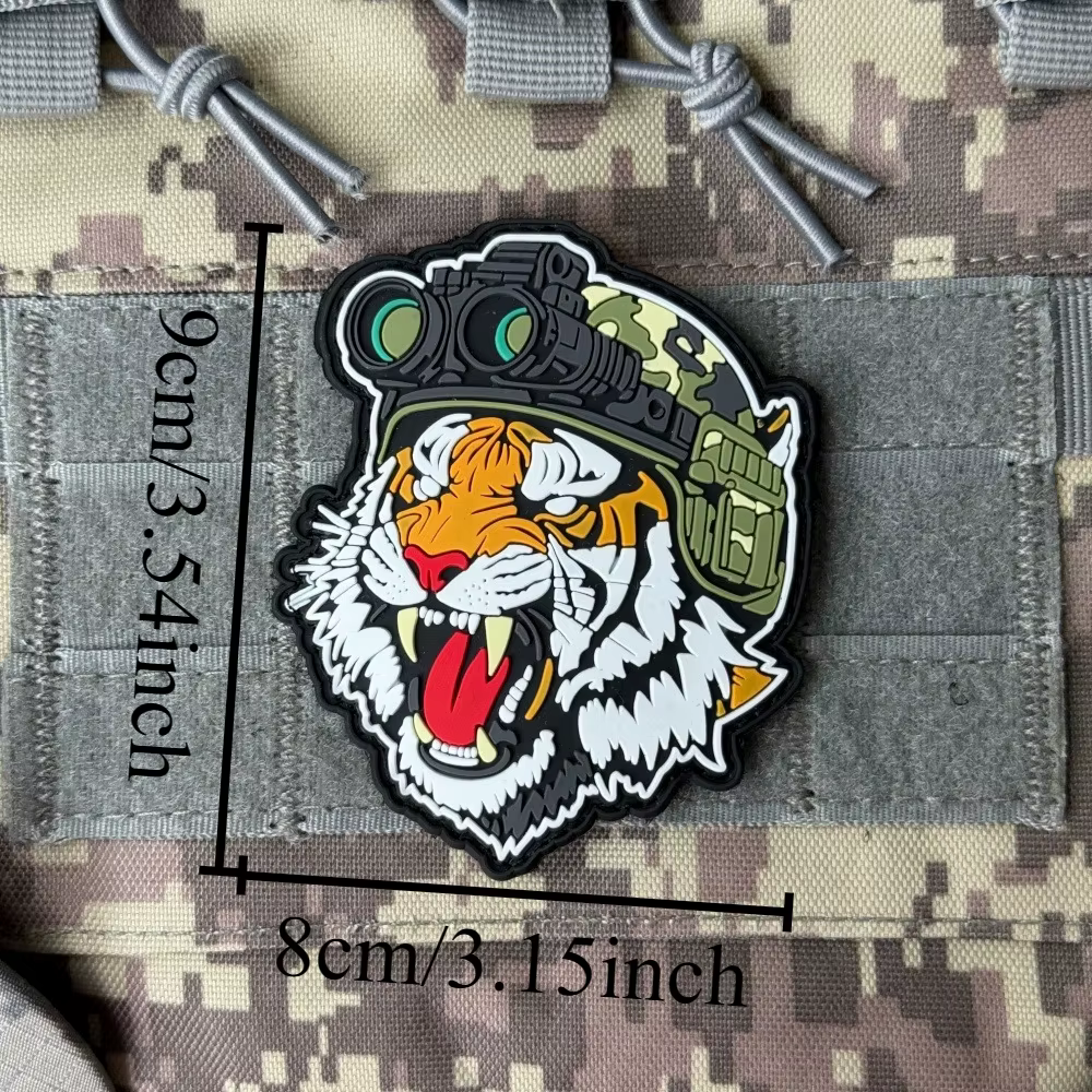 Parche táctico PVC tigre casco velcro para brazalete airsoft - imagen 4