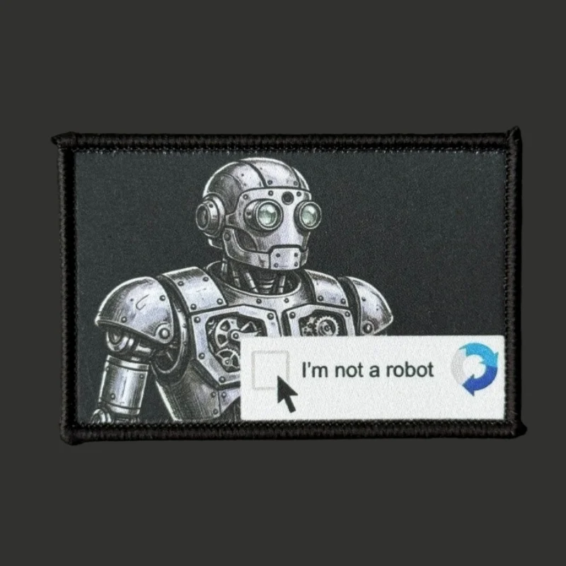 Parche táctico 'No Soy un Robot' adhesivo para brazaletes y mochilas - imagen 4