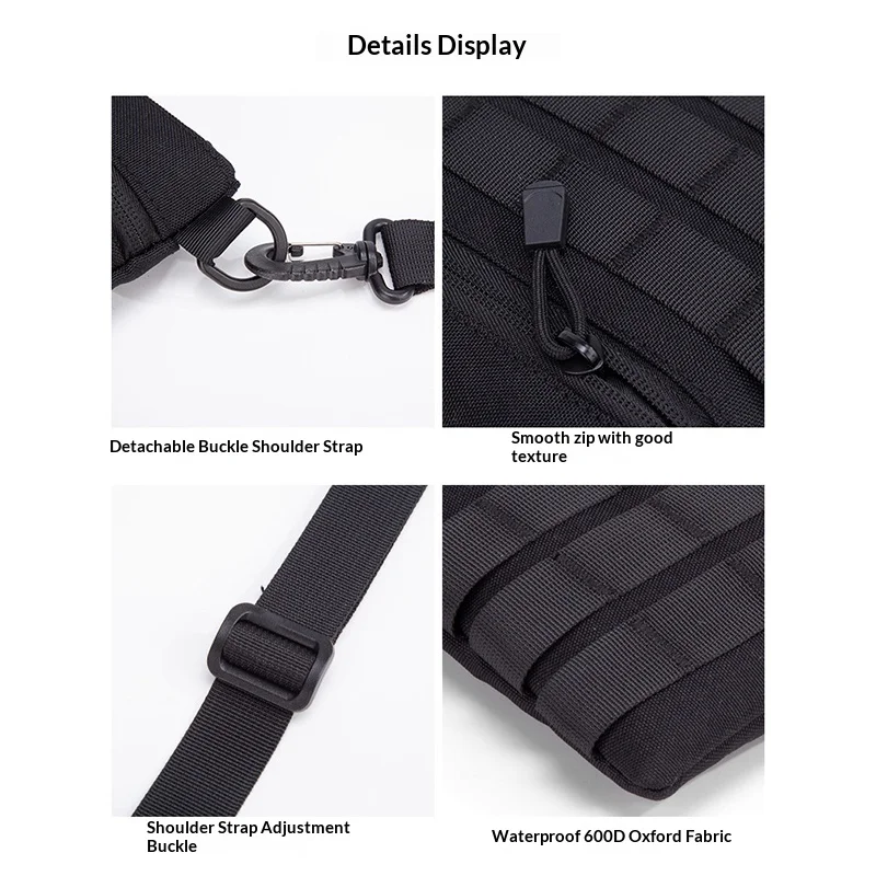 Bandolera táctica MOLLE de nylon 600D EDC con webbing modular