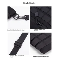 Bandolera táctica MOLLE de nylon 600D EDC con webbing modular